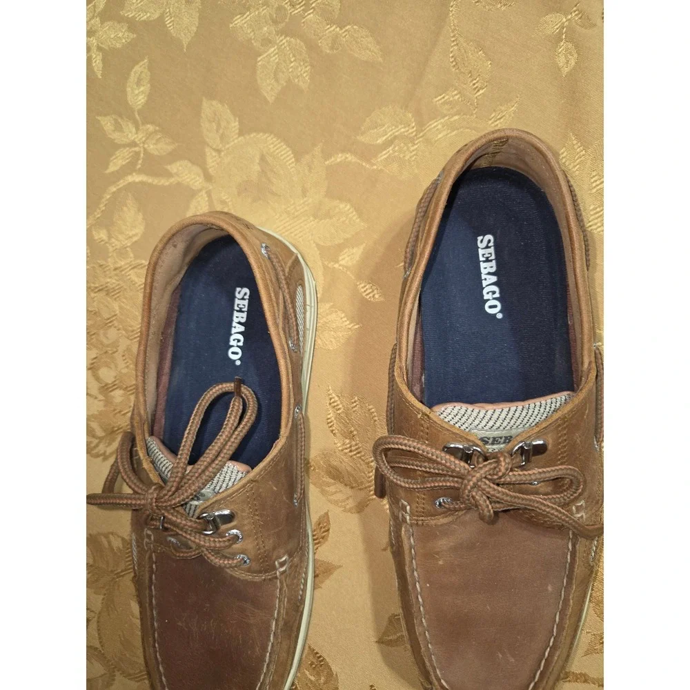 Sebago Clovehitch II Mens Brown Leather Mesh Boat Shoes 7000GE0 Size 10 M
